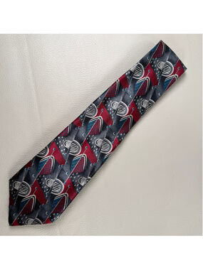 Domani Milano Silk Tie Abstract Geometric Atomic Space Age Retro Necktie